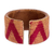 Leather and cotton cuff bracelet, 'Comalapa Highlands in Red' - Handcrafted Cuff Bracelet from Guatemala (image 2c) thumbail