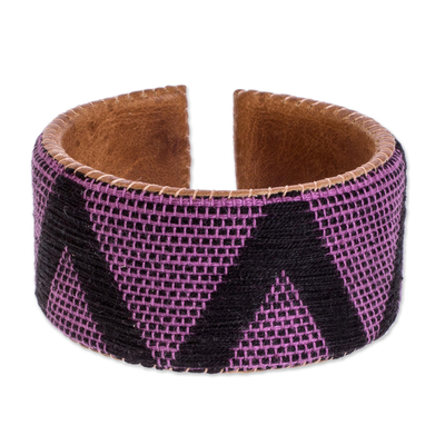 Cotton-Covered Leather Cuff Bracelet