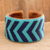 Leather and cotton cuff bracelet, 'Comalapa Chevron' - Handmade Cotton and Leather Bracelet thumbail