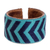 Leather and cotton cuff bracelet, 'Comalapa Chevron' - Handmade Cotton and Leather Bracelet (image 2a) thumbail