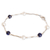 Cultured pearl and lapis lazuli beaded bracelet, 'Azure and Ivory' - Cultured Pearl Lapis Lazuli and Silver Beaded Bracelet (image 2c) thumbail