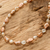 Cultured pearl strand necklace, 'Baroque Glow' - Cultured Pink Baroque Pearl Beaded Necklace with Silver thumbail
