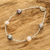 Cultured pearl beaded bracelet,'Rose and Peacock' - Multicolored Cultured Pearl Station Bracelet from Costa Rica
