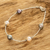 Cultured pearl beaded bracelet,'Rose and Peacock' - Multicoloured Cultured Pearl Station Bracelet from Costa Rica