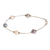 Cultured pearl beaded bracelet,'Rose and Peacock' - Multicolored Cultured Pearl Station Bracelet from Costa Rica