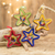 Pine needle ornaments, 'Forest Stars' (set of 4) - Handcrafted Pine Needle Star Ornaments (Set of 4) (image 2) thumbail