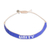 Glass beaded bracelet, 'Unity in Blue' - Blue and White Glass Bead Woven Bracelet with Sliding Knot (image 2b) thumbail