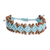Wood bead macrame bracelet, 'Boats on the Sea' - Pine Wood Beaded Rhomboid Macrame Bracelet in Light Blue (image 2a) thumbail