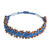 Perlen-Makramee-Armband, „Boote auf dem Ozean“ - Ozeanblaues Makramee-Armband mit Kiefernholzperlen