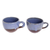 Ceramic coffee cups, 'Sea Blue Morning' (pair) - Blue and Brown Ceramic Coffee Cups from Honduras (Pair) (image 2b) thumbail