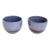 Ceramic coffee cups, 'Sea Blue Morning' (pair) - Blue and Brown Ceramic Coffee Cups from Honduras (Pair) (image 2e) thumbail