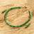 Jasper beaded bracelet, 'Rainforest Wrap' - Dark Green Jasper Beaded Bracelet with Sliding Knot