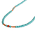 Jasper beaded necklace, 'Bohemian Turquoise' - Light Blue and Orange Beaded Necklace with Sliding Knot