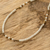 Jaspis-Perlenkette - Verstellbare Halskette aus weißem Harz und braunen Jaspisperlen