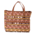 Cotton tote bag, 'Monterrico' - Loom Woven Cotton Tote Bag with Outer Pockets and Lining (image 2a) thumbail