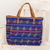Cotton tote bag, 'Champerico Bound' - Hand Woven Blue Multicolor Cotton Tote Purse from Guatemala thumbail
