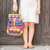 Cotton backpack, 'Rainbow Rambler' - Rainbow Colored Loom Woven Backpack from Guatemala (image 2b) thumbail