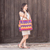 Cotton tote bag, 'Sun and Rainbow' - Zippered Tote Bag with 100% Cotton Exterior in Bright Colors (image 2b) thumbail