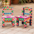 Wood decorative stools, 'Mayan Stars' (pair) - Hand-Painted Decorative Mini Stools from Guatemala
