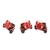 Keramikmagnete, (3er-Set) - Rote Tuc Tuc Kühlschrankmagnete aus Guatemala (3er-Set)
