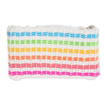 Handwoven cosmetic bag, 'Revived Rainbow' - Handwoven Rainbow Colored Cosmetic Clutch Made