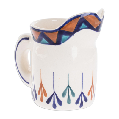 Milchkännchen aus Keramik - Handbemalter Milchkännchen aus Keramik mit geometrischem Design