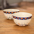 Ceramic soup bowls, 'Antigua Breeze' (pair) - Ceramic Hand Painted Soup Bowls with Geometric Design (Pair)