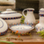 Ceramic salad bowls, 'Antigua Breeze' (pair) - Ceramic Hand Painted Bowls with Geometric Design (Pair) (image 2c) thumbail