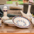 Ceramic dinner plates, 'Antigua Breeze' (pair) - Ceramic Hand Painted Plates with Geometric Design (Pair) (image 2b) thumbail