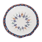 Ceramic fruit bowl, 'Antigua Breeze' - Ceramic Hand-Painted Fruit Bowl with Geometric Design