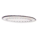Ceramic oval platter, 'Antigua Breeze' (19 inch) - Ceramic Oval Serving Platter with Geometric Design (19 Inch)