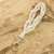 Cotton macrame key chain, 'Braided Ivory Loop' - Pewter and 100% Cotton Macrame Key Chain from Guatemala thumbail