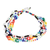 Beaded multi-strand bracelet, 'Glass Garden' - Floral Glass Bead Multi-Strand Bracelet from Guatemala thumbail