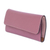 Leather wallet, 'Salvadoran Mauve' - Dusty Rose Leather Tri Fold Wallet With Snap Closure (image 2a) thumbail