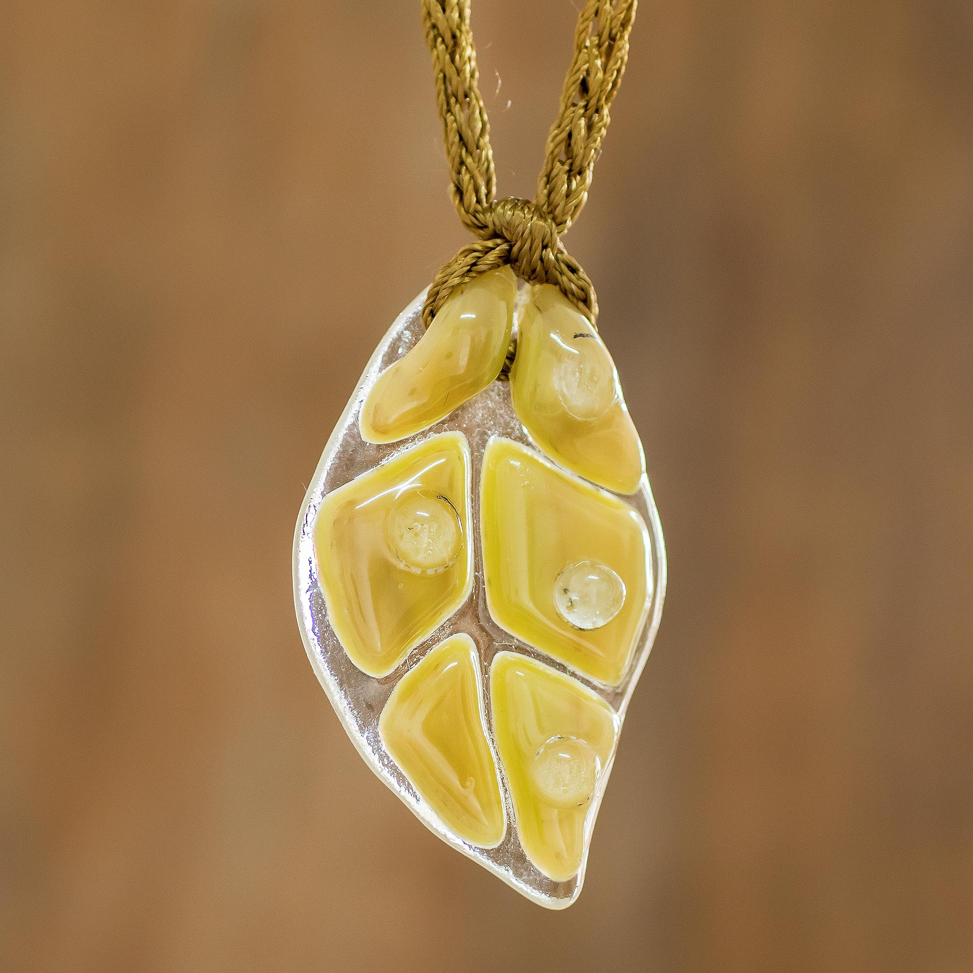 yellow glass necklace