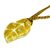 Art glass pendant necklace, 'Yellow Rainforest Drop' - Golden Yellow Glass Leaf Pendant Necklace with Cord