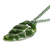 Art glass pendant necklace, 'Green Rain Forest Drop' - Dark Green Art Glass Leaf Pendant Necklace with Braided Cord
