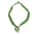 Halskette mit Glasanhänger - Dunkelgrüne Glasblatt-Anhänger-Halskette mit geflochtener Kordel