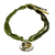 Halskette mit Glasanhänger - Klare tropfenförmige Glasanhänger-Halskette mit geflochtener Kordel