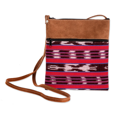 Handwoven Red and Black Sling Purse from Guatemala