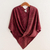 Cotton blend shawl, 'Berries and Honey' - Cotton Blend Twisted Front Poncho in Earthy Berry colours