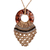 Recycled CD pendant necklace, 'Elegant Weave' - Eco Friendly Recycled CD Brown Macrame Necklace