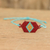 Pulsera colgante de cuentas - Pulsera con diseño de diamantes y cuentas de cristal unisex roja y azul
