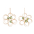 Pendientes colgantes con perlas cultivadas y cuentas de cristal - Aretes de cristal y perlas cultivadas en forma de flor