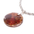 Recycled glass pendant necklace, 'Sunset Style' - Glass Pendant Necklace on Braided Cord