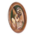 Decorative wood plate, 'Sloth Family' - Handcrafted Cedarwood Decorative Plate