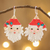 Beaded dangle earrings, 'Santa Claus Cheer' - Handmade Red and White Beaded Santa Christmas Earrings (image 2) thumbail