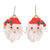 Beaded dangle earrings, 'Santa Claus Cheer' - Handmade Red and White Beaded Santa Christmas Earrings thumbail
