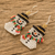 Beaded dangle earrings, 'Snowman Smile' - Colorful Handmade Beaded Snowman Christmas Earrings (image 2b) thumbail
