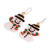Beaded dangle earrings, 'Snowman Smile' - Colorful Handmade Beaded Snowman Christmas Earrings (image 2d) thumbail